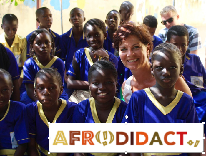 A group of children posing for a photo with the words afrodiact.