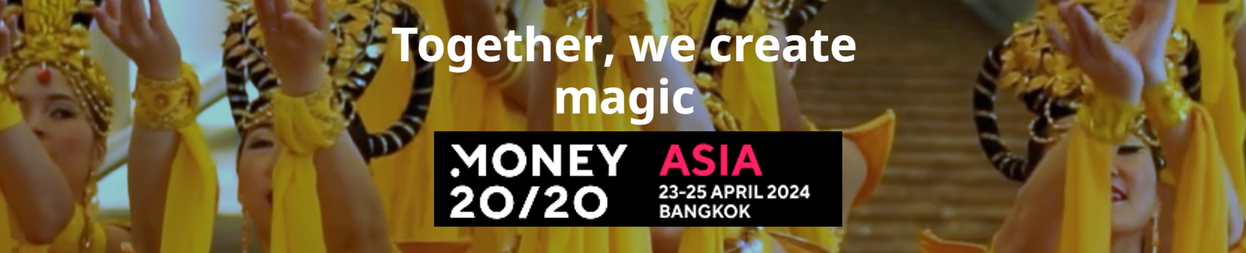 Traditional thai performance showcased at the money 20/20 asia event in bangkok, april 2024.